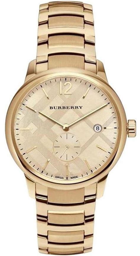 Burberry Women's Gold Dial Stainless Steel Band Watch .